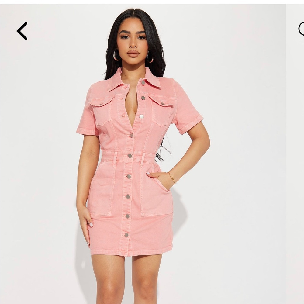 Pink Denim Dress